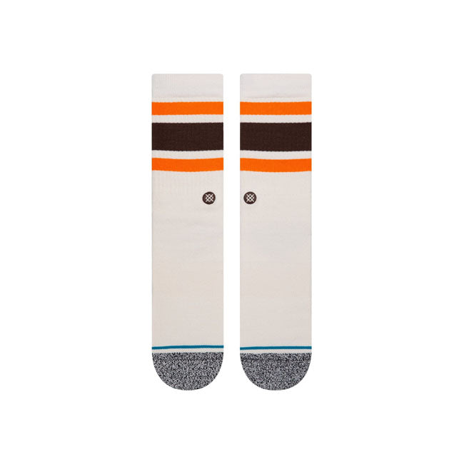 Stance is an American sock brand that has taken the sock concept to a completely new level. With their expressive prints and designs they live up to their slogan ''The Uncommon Thread'' all too well. A classic sock height that hits the mid-point of your lower leg. Features moderate cushioning throughout the sock for a secure fit with enhanced impact protection; combed cotton blend; deep heel pockets complement your arch with that feel-good fit and seamless toe closure for an anti-friction finish your feet w