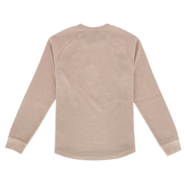 13 And A Half Company Waffle Jersey Sand Katoenen Lange Mouwen Shirt Textuur Ronde Hals