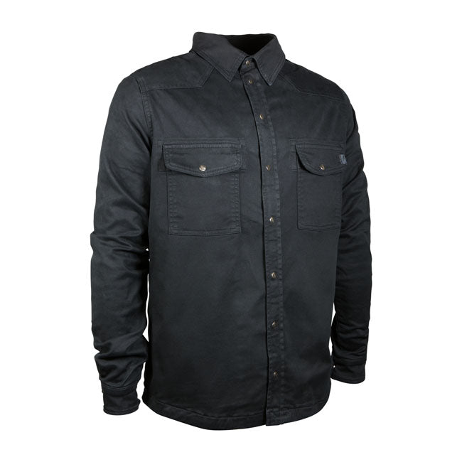John Doe Motoshirt XTMc Zwart Met Beschermers En Drukknopen