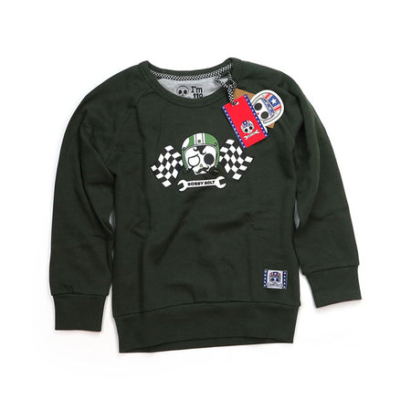 Bobby Bolt; born to be bold! Adventurous; streetwise; rebel; brave; naughty. For the next generation bikers we have the Sir Bobby crewneck sweater made from soft 100% organic french terry cotton fabric for ultimate daily comfort. Be bold be brave!