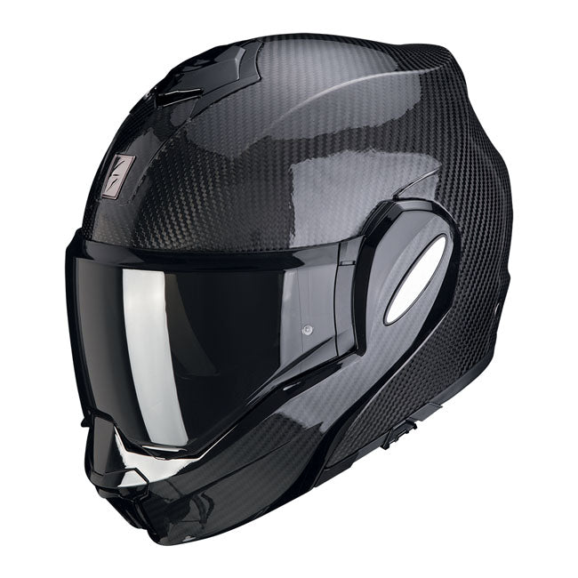 Scorpion EXO-Tech EVO does not want to be just another flip-back style modular helmet but to be a game changer with its perfect full-face looking design; wide vision with Pinlock-ready shield; low-volume shell; easy-to-operate chin bar mechanism; KwikWickrC moisture-wicking liners to keep you cool and dry and tension spring applied one-touch top vent. You will see the differences when you view it; you will feel the differences with you wear it; and you will experience the differences when you ride with it. 