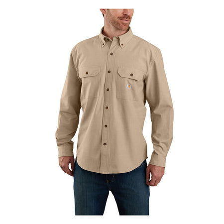 Appearance counts. From the front office to the job site and back; this Chambray work shirt of Carhartt keeps you looking good on the job. It''s pre-washed for softness and the lightweight cotton fabric offers breathable comfort. Back shoulder pleats give you room to reach and move whether you''re busy with the bikes or hauling supplies. Features two chest pockets with flaps and button closure and left chest pocket with pencil opening and two-button adjustable cuffs with extended plackets.
