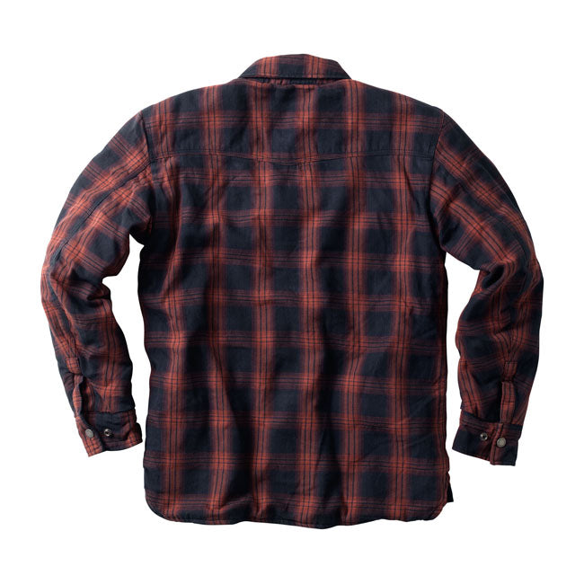 WCC Austin Kevlar Rijshirt Rood Zwart Met Flanel Buitenlaag Voor Motorrijden En Bescherming