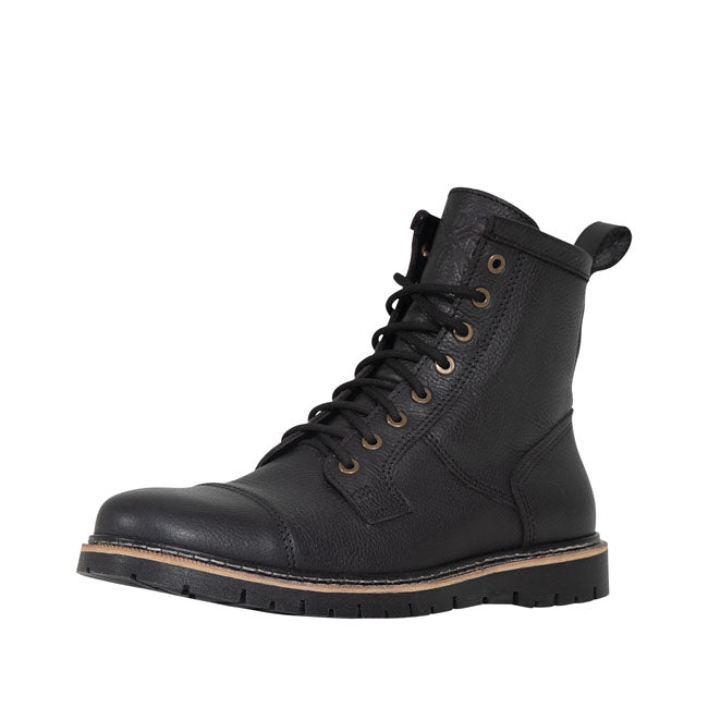 Hidden behind the faade of a classic leather boot is the John Doe Rover a motorcycle boot that meets the highest safety standards. High-quality leather provides the necessary abrasion resistance and; together with reinforcements in the ankle; heel and forefoot area; offers optimum protection. A special leather shift reinforcement ensures that you have additional grip when shifting. The special construction of the Rover tongue effectively prevents the ingress of water so that you stay dry even in the rain.