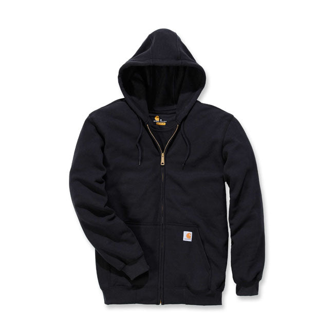Carhartt Zip Hooded Sweatshirt Zwart Loose Fit Volledige Ritssluiting Middengewicht Katoenmix