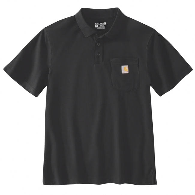 Carhartt Middelgewicht Korte Mouwen Pocket Polo Zwart