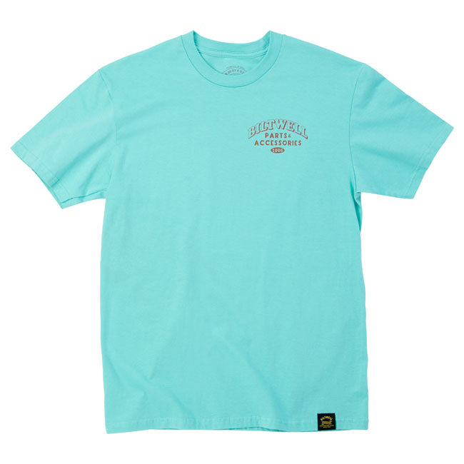 You don't need any more black t-shirt so Biltwell made this minty Sasquatch one just for you. 100% pre-shrunk 6oz cotton t-shirt is detailed with hand-screened water-based inks; woven clip tags and the irritating collar tag has been replaced by a screen-printed label. We consider this the perfect T-shirt blank; it''s got a buttery feel and is thick enough to be durable; but not a baggy old man shirt. It''s a true regular-fit; not a super thin slim-fit.