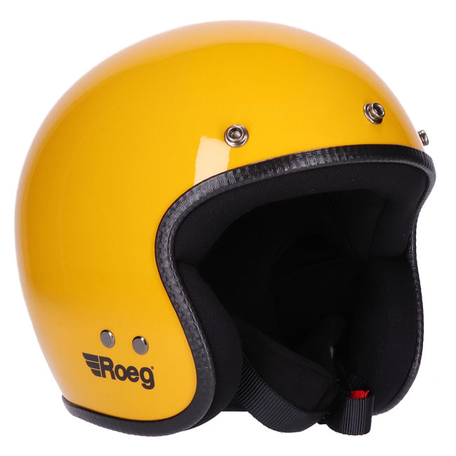 The Roeg JETT helmet; a modern classic that stays true to its roots as the trendsetter in headgear. Crafted for those who value a lightweight; open-face design without compromising style; the JETT is anything but ordinary. This helmet effortlessly blends urban chic with practicality; ready to accompany you on spontaneous rides or impromptu meet-ups. With its ''RQ LIGHT'' fiberglass shell; multi-density EPS liner; and four shell sizes; the JETT ensures a snug fit. The classic double D-ring adjustable chinstr