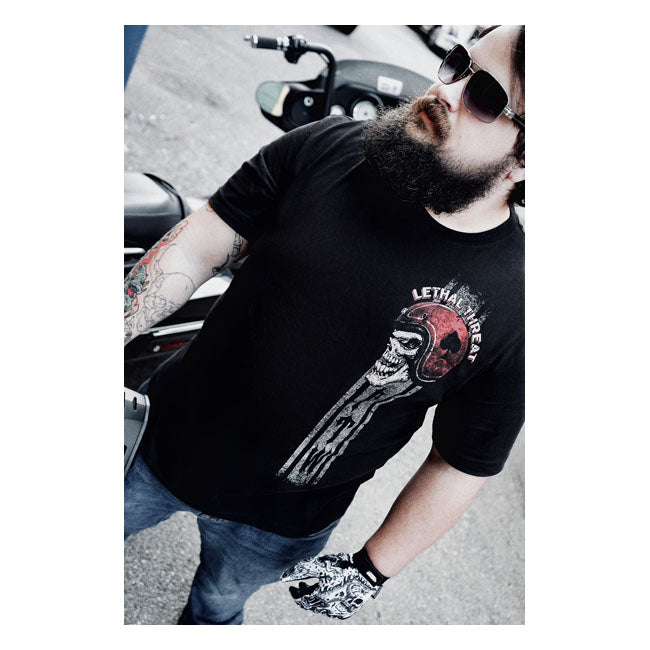 Lethal Threat Forever Two Wheels T Shirt Zwart Voor Motorrijders
