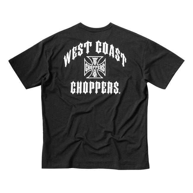 West Coast Choppers WCC Iron Oversized T Shirt Zwart Met 3D Iron Logo Op Borst En Rug Zachte Katoen Elastaan
