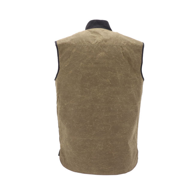 The Roeg Brad vest is a stylish and durable choice for any season. It is made of waxed cotton that repels water and dirt; and has a cotton collar that adds comfort and warmth. The vest has 2 outside slash pockets and 2 inner pockets for storing your essentials. Whether you wear it over a shirt or under a jacket; the Roeg Brad vest will keep you looking cool and feeling cozy.
