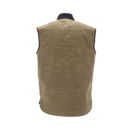 The Roeg Brad vest is a stylish and durable choice for any season. It is made of waxed cotton that repels water and dirt; and has a cotton collar that adds comfort and warmth. The vest has 2 outside slash pockets and 2 inner pockets for storing your essentials. Whether you wear it over a shirt or under a jacket; the Roeg Brad vest will keep you looking cool and feeling cozy.