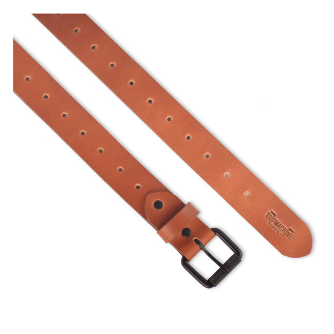 The Trip Machine rugged belt is made for those who are tired of the belts that wear off in a year or two. The belt is hand cut; hand dyed and built to last. Features 100% premium leather; black hardware; built to last; the belts are made from natural leather and hence there will be scars; marks and spots this makes the belt unique.ÿAvailable in single or double pin; three colors and four different sizes.