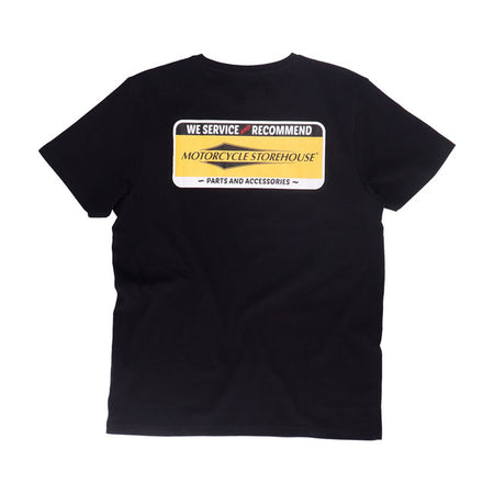 If you love Motorcycle Storehouse then we have the shirt for your! Made of 100% cotton for all-day comfort with a regular fit. The t-shirt has the Storehouse logo as a print on the back and a small logo on the chest.