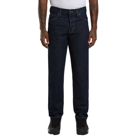 The Dickies 982 Slim jeans are a slim fit; tapered leg jeans. Made out of 11oz cross slub denim twill for comfort and durability; features include 5 pocket setup; shank fly closure; front pockets reinforced with metal rivets; and woven label on back patch pocket. Reliable and comfortable for daily wear and tear. Slim fit with tapered leg 100% cotton
