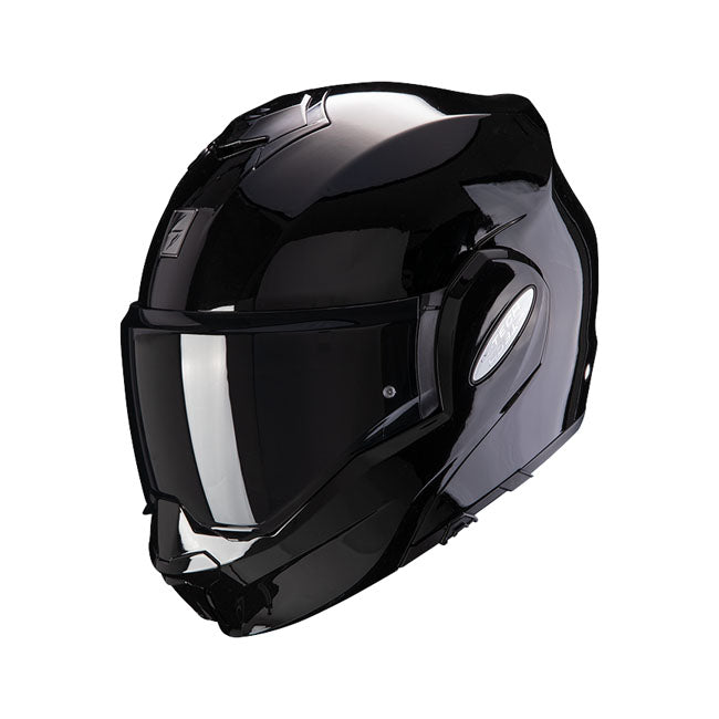 Scorpion EXO-Tech EVO does not want to be just another flip-back style modular helmet but to be a game changer with its perfect full-face looking design; wide vision with Pinlock-ready shield; low-volume shell; easy-to-operate chin bar mechanism; KwikWickrC moisture-wicking liners to keep you cool and dry and tension spring applied one-touch top vent. You will see the differences when you view it; you will feel the differences with you wear it; and you will experience the differences when you ride with it. 