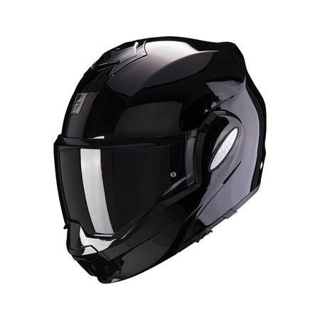 Scorpion EXO-Tech EVO does not want to be just another flip-back style modular helmet but to be a game changer with its perfect full-face looking design; wide vision with Pinlock-ready shield; low-volume shell; easy-to-operate chin bar mechanism; KwikWickrC moisture-wicking liners to keep you cool and dry and tension spring applied one-touch top vent. You will see the differences when you view it; you will feel the differences with you wear it; and you will experience the differences when you ride with it. 