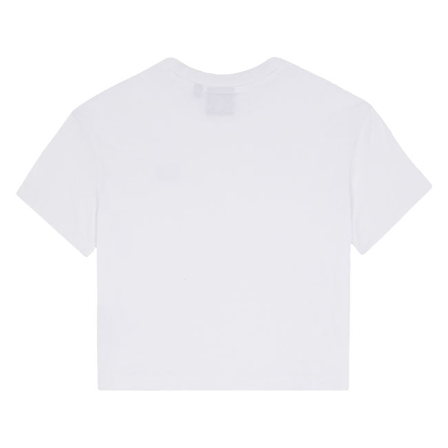 The Dickies Oakport Boxy female t-shirt is a cropped boxy fit t-shirt made with BCI certified cotton jersey. Featuring the iconic Dickies logo on the front and flat locked seam detailing. The classic staple cotton t-shirt; cropped for a more feminine look. Available in a range of classic and seasonal colors. Jersey 100% BCI cotton 180 GSM