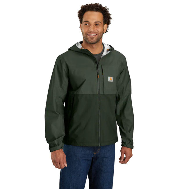 Carhartt Monterey Regenjas Bosgroen Lichtgewicht Capuchon Winddicht Waterdicht Packbaar