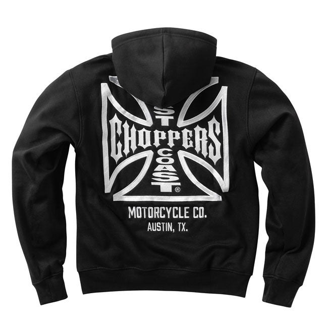 West Coast Choppers Dominator Hoodie Zwarte Katoenmix Met Geborduurd OG Cross Logo