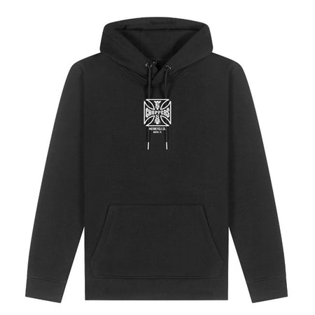 Built for those who live fast and ride hard; the OG ATX hoodie from West Coast Choppers delivers heavyweight comfort with unapologetic style. This classic black hoodie features the iconic OG cross logo loud on the back and subtly on the chest; making a bold statement from every angle. Crafted from a thick; durable cotton blend; it's designed to keep you warm whether you're burning rubber; wrenching in the garage; or just kicking back between rides. With a drawstring hood; split kangaroo pockets; and a true-