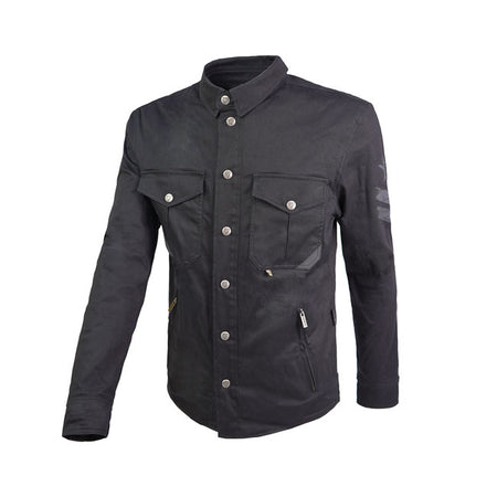 This By City SUV overshirt is a real revolution in biker fashion. Providing great security and comfort. Its inner Aramid lining gives it the resistance for the most demanding and its outer denim fabric allows it to be used as an urban shirt. It incorporates reflective camouflage on the elbows for night driving. Features 2 outer and inner pockets; hook system on the belt for "Safeway"; adjustable wrist and collar; double YKKr central zipper; back protector pocket (not included) and "Flexishock" protections o