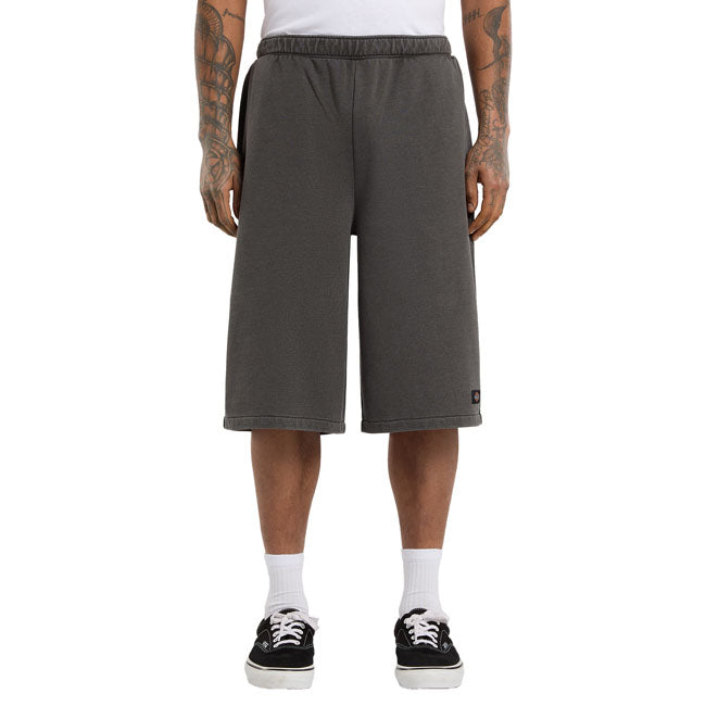 The Dickies Streetsboro 13 Inch sweat short is a loose fitting with slight A-line athletic shorts. Made out of garment dyed ring spun french terry poly-cotton; theseshorts feature elasticated waist; angled front pockets; back welt pocket; and dyed to-match labels above hem and on back pocket. The perfect active shorts for the warmer seasons. Loose fit 60% cotton / 40% polyester
