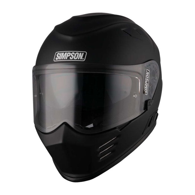 The Simpson Venom is a full-face helmet with a sharp aggressive look; which at the same time offers a lot of comfort. The ultra-light but very strong outer shell of the helmet is made of in Tri-composite blend; compound of carbon; Kevlar and fiberglass. The inner lining is removable and washable. The shell has been aerodynamically tuned for motorcycle riding; and is fully ventilated for maximum airflow. The helmet has a scratch-resistant and anti-fog visor and the integrated sun visor also protects you agai
