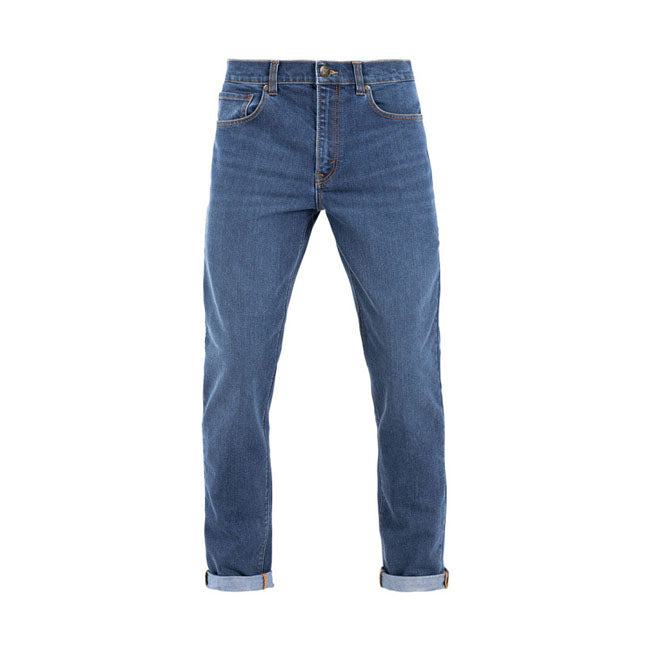 With the John Doe Classic tapered Monolayer; you have AAA-certified motorcycle jeans which; as the name suggests; consist of just one layer of fabric. This is a great advantage; especially on warm days. John Doe have achieved this using a special weaving process that combines the denim fabric with our XTMr Fiber.  In conjunction with the protectors in the knee and hip area; you are prepared for anything you encounter along the way. The Classic Tapered has the iconic tapered cut; which is wider at the top an