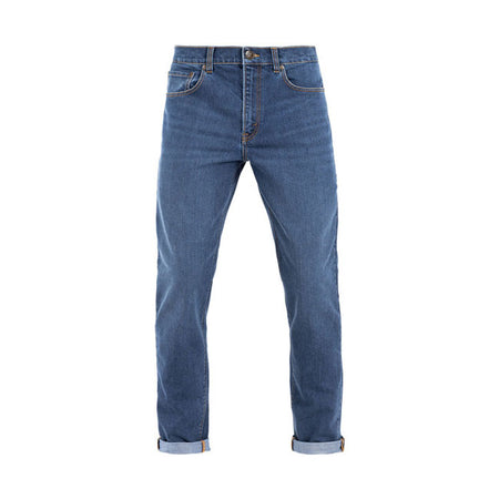 With the John Doe Classic tapered Monolayer; you have AAA-certified motorcycle jeans which; as the name suggests; consist of just one layer of fabric. This is a great advantage; especially on warm days. John Doe have achieved this using a special weaving process that combines the denim fabric with our XTMr Fiber.  In conjunction with the protectors in the knee and hip area; you are prepared for anything you encounter along the way. The Classic Tapered has the iconic tapered cut; which is wider at the top an