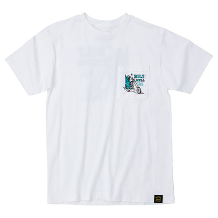 Biltwell likes the hand-hewn style their friend Rab creates so they decided to a t-shirt or two using his art. Classy and traditional with a pocket to put your smokes or sharpie in. 100% pre-shrunk 6oz cotton t-shirt is detailed with hand-screened water-based inks; woven clip tags and the irritating collar tag has been replaced by a screen-printed label. We consider this the perfect t-shirt blank; it''s got a buttery feel and is thick enough to be durable; but not a baggy old man shirt. It''s a true regular
