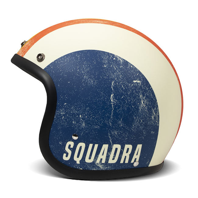 DMD Retro Helm Squadra Corse ECE 22.06 Glasvezelomhulsel Bluetooth Visierclips Wasbare Voering