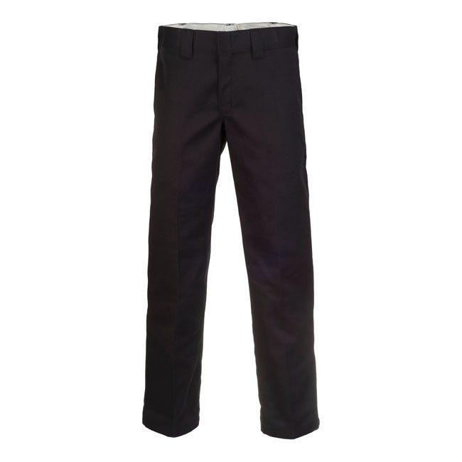 The 873 Work pants of Dickies is a slim fit straight leg chino that sit's at the waist. Made of the 66 cloth; 65% polyester 35% cotton; now produced of consciously sourced recycled fibres; offered in a wide range of fade resistant colors. Wrinkle resistant and timeless; these chinos are designed for comfort and durability.
