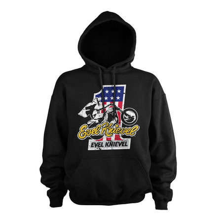 Evel Knievel! Who doesn''t know him or heard about him. This is man is a legend! He was best known for his long-distance motorcycle jumps: his 50-meter jump over Caesar''s Fountain in Las Vegas on December 31; 1967; made him famous; though his fall caused a month-long coma. But now you can wear T-shirts; sweatshirts and hoodies with a print of the great legend. Made of 100% cotton and with a normal fit. Or choose one of the trucker caps and of course you can have your morning coffee wit Evel Knievel if you 