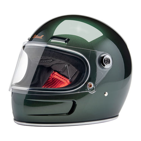 Biltwell takes with the Gringo SV the classic motorcycle aesthetic we reenergized ten years ago in a bold new direction. The result is a helmet with world-class comfort; function; and style. There are vents directly integrated into the helmet shell; giving the helmet a racy silhouette while facilitating internal airflow. Channels within the EPS safety foam effectively dissipate heat and moisture buildup; ensuring comfort during rides. Additionally; the sliding mechanisms behind the brow vents enable riders 