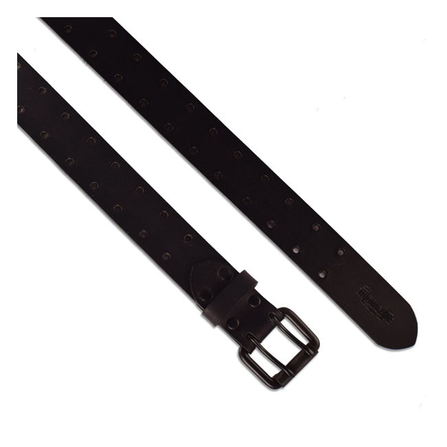 The Trip Machine rugged belt is made for those who are tired of the belts that wear off in a year or two. The belt is hand cut; hand dyed and built to last. Features 100% premium leather; black hardware; built to last; the belts are made from natural leather and hence there will be scars; marks and spots this makes the belt unique.ÿAvailable in single or double pin; three colors and four different sizes.