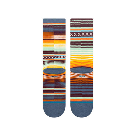 Stance is an American sock brand that has taken the sock concept to a completely new level. With their expressive prints and designs they live up to their slogan ''The Uncommon Thread'' all too well. A classic sock height that hits the mid-point of your lower leg. Features moderate cushioning throughout the sock for a secure fit with enhanced impact protection; combed cotton blend; deep heel pockets complement your arch with that feel-good fit and seamless toe closure for an anti-friction finish your feet w