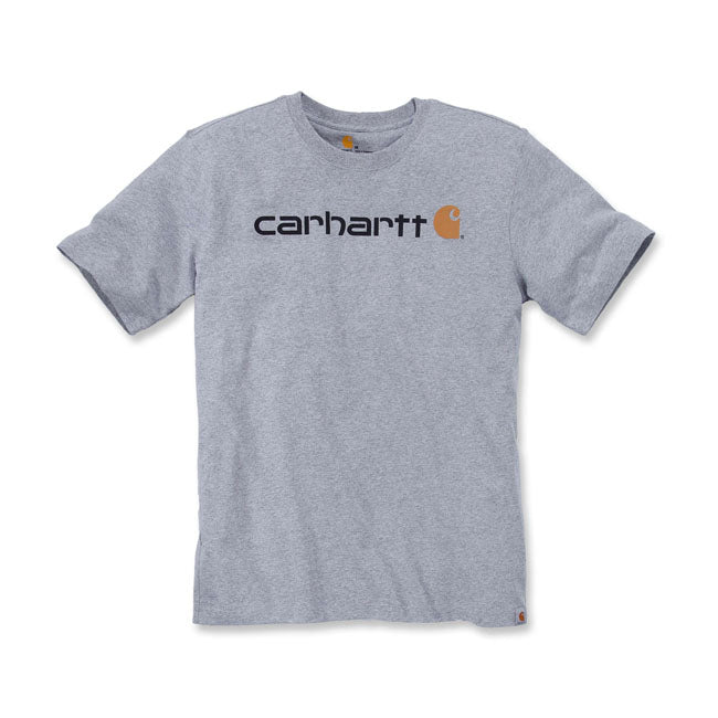 Carhartt Core Logo T Shirt Grijs Gemêleerd Losse Pasvorm
