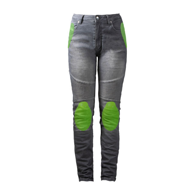 John Doe Betty Biker Jeans Lichtgrijs Slim Fit Middelhoge Taille CE Gecertificeerd