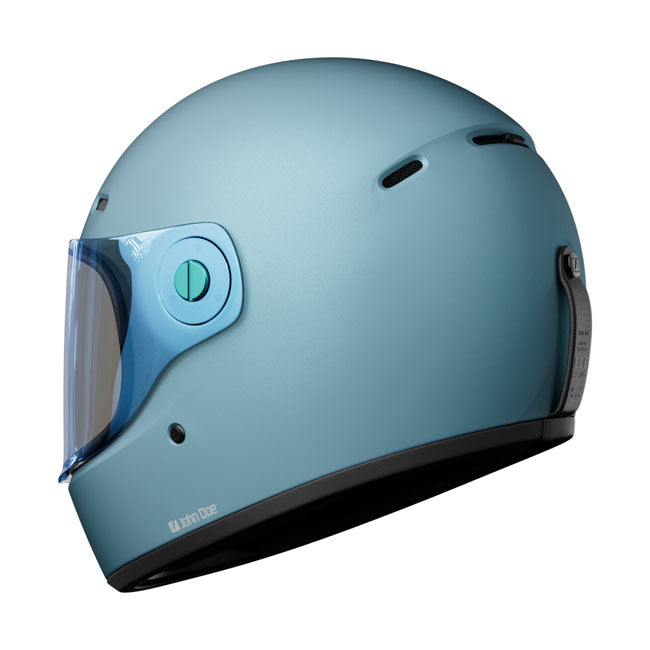 The John Doe JD/One Helmet gives you no end of possibilities for customization to match your look. The helmet comes in a retro 70s design without compromising on safety and comfort. Whether you're into speeding along the highways; planning an off-road adventure; or aiming for that old-school look; this helmet goes with every motorbiking style. The newly developed Multi-Lock system makes it easy to attach accessories such as a visor; sun peak; or blanking panel. This lets you customize your helmet exactly th