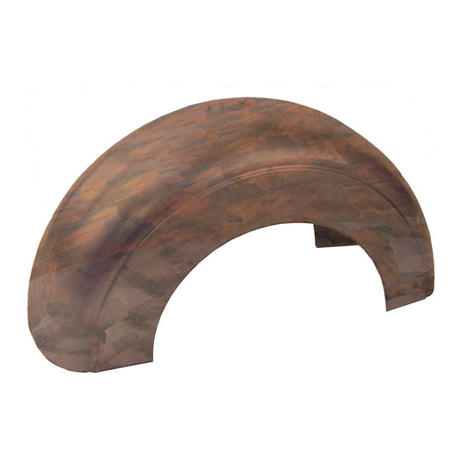 The raw material from which this fender was cut has a 39cm radius (78cm diameter). Check the tire radius of your specific tire for a fitment pre-check; allowing a no worries build. This fender is designed for use with 14" to 18" diameter tires; allowing 5-8cm for suspension travel. A special heat process is applied to each and every BK fender; after the welding process; to eliminate deformation and stress within the metal itself. Stress-free material will help avoid cracking or breaking when exposed to vibr