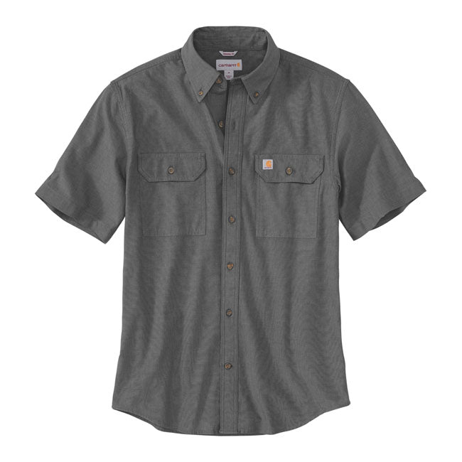Carhartt Chambray Werkhemd Zwart Katoen Voorgewassen Pasvorm