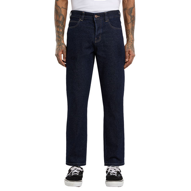 Dickies 982 Slim Jeans Rinsed 11oz Cross Slub Denim 100 Procent Katoen Vijfzakken Metalen Rivetten