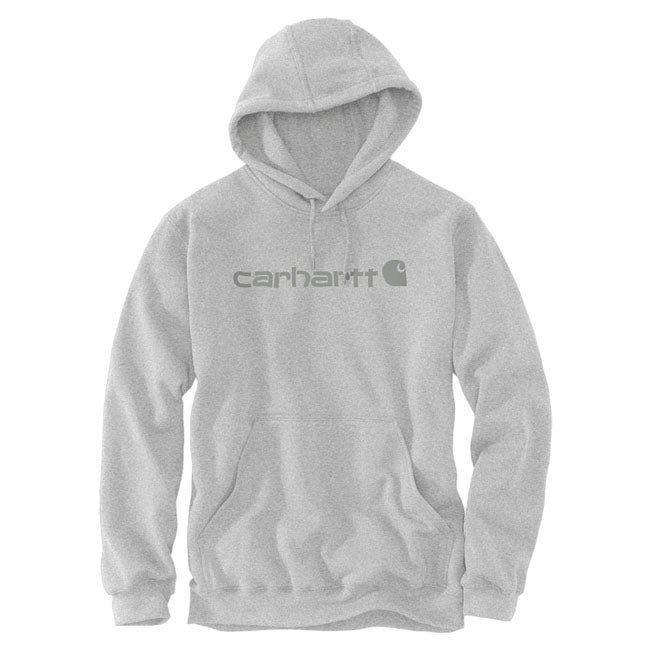 From job site to weekend projects; this Carhartt Marquette hoodie offers easy-wearing warmth. Carhartt durability and classic hoodie comfort means you can swing a hammer or haul supplies with equal ease. A midweight cotton blend offers everyday versatility. Loose Fit Attached three-piece hood with adjustable draw cord Two lower front hand warmer pockets Stretchable; elastane reinforced rib knit cuffs and waistband Carhartt "Signature Logo" plastisol graphic print on front 10.5 oz/ydý - 357 gsm Midwe