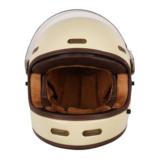 By City Roadster III Creme Helm Glasvezel Lichtgewicht Met Verwijderbare Wasbare Padding En Antifog Vizier Bluetooth