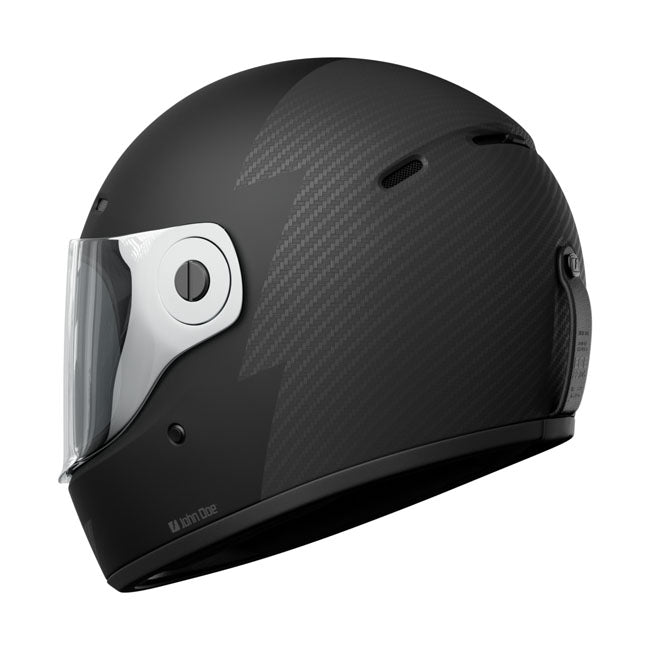 The John Doe JD/One Helmet gives you no end of possibilities for customization to match your look. The helmet comes in a retro 70s design without compromising on safety and comfort. Whether you're into speeding along the highways; planning an off-road adventure; or aiming for that old-school look; this helmet goes with every motorbiking style. The newly developed Multi-Lock system makes it easy to attach accessories such as a visor; sun peak; or blanking panel. This lets you customize your helmet exactly th