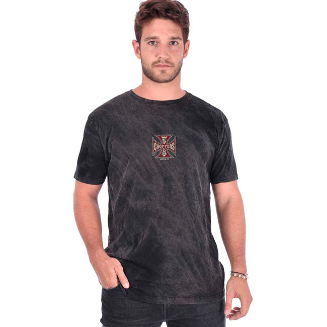 Ride in classic chopper style with the West Coast Choppers Motorcycle Co t-shirt. Crafted from 100% premium cotton; this t-shirt offers a comfortable fit and feel. Featuring the iconic Motorcycle Co. logo on both the front and back; it''s a bold statement piece for any rider. Available in several color combinations; this t-shirt combines comfort with the unmistakable West Coast Choppers attitude.