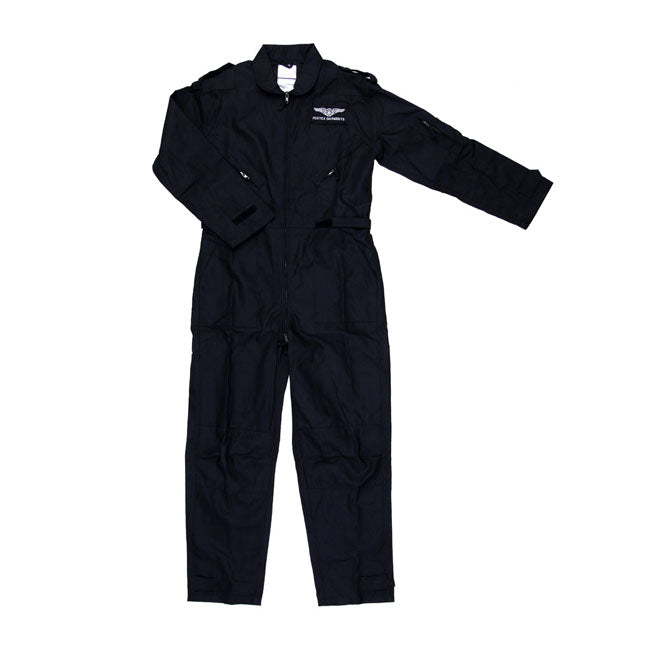 Take flight with the Army Surplus Garmentsr Flight Suit designed to meet the exact specs of the original US Airforce suit combining comfort and rugged functionality with a sturdy metal zipper hook-and-loop panels for emblems multiple zippered pockets an adjustable waistband and wrist and ankle closures made from a durable 65% polyester and 35% cotton blend and featuring the iconic Army Surplus emblem this suit is perfect for adventurers professionals and anyone looking for dependable style and performance.