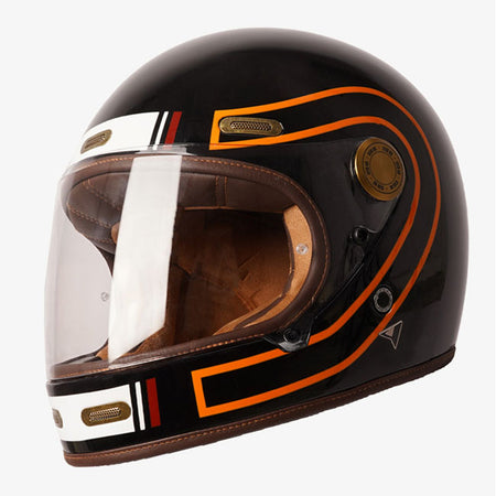 The By City Roadster III helmet blends timeless design with advanced safety. Crafted from fiberglass; it offers durability and a lightweight feel. The leather-finished; removable; and washable multi-density padding ensures maximum comfort; while ventilation inlets and a rear fastening system provide added functionality. The injected visor; anti-fog ready with by laminate; guarantees clear vision in any weather. A double buckle closure ensures a secure fit; and it's Bluetooth system ready for seamless connec