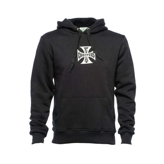West Coast Choppers WCC OG Classic Hoodie Zwart Met Hoge Kraag Dubbel Gevoerd Katoen Polyesterblend